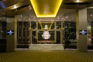 Dorsett Singapore hotel entrance illuminated with LED lights